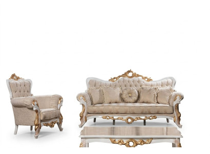 Set di divani 3+1 posti design in pelle per soggiorno, divano imbottito relaX classico