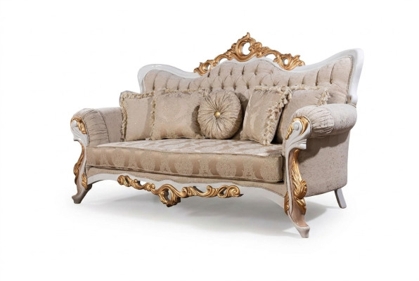 Divano 3 posti in tessuto Tre posti di lusso in stile barocco per il soggiorno Couch Barock