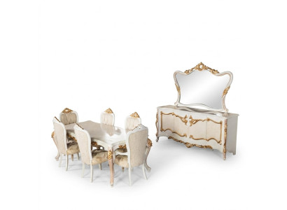 Luxury Set Sala da pranzo Tavolo Sedia XL Tavoli Sedie Legno Design 7 pezzi Nuovo