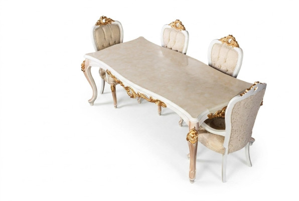 Tavolo di lusso classico in legno stile barocco rococò antico soggiorno e sala da pranzo.
