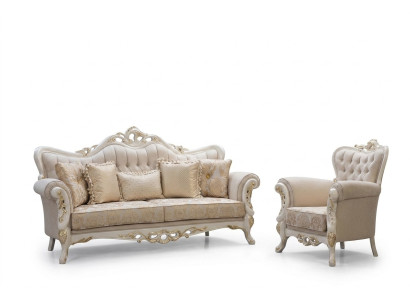 Divano a 3 + 1 posti, set di divani di design, divano imbottito, divani classici ed eleganti.