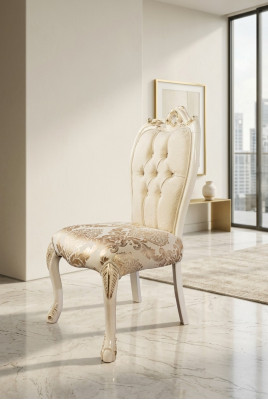 Sedia senza braccioli in legno Sedie di lusso in tessuto Design Sedia Poltrona Nuova Imbottita