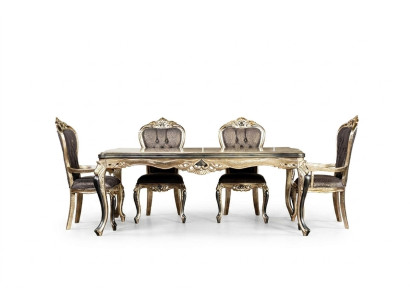Tavolo da pranzo classico Tavolo Tavoli Barocco Tavoli da pranzo Tavolo in legno 208x108 cm.