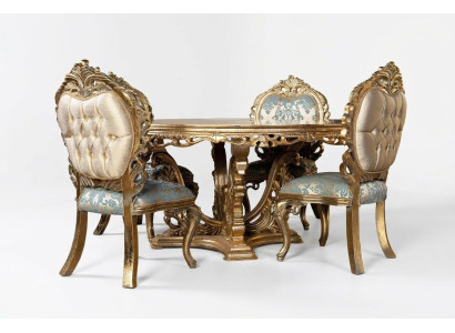 Tavolo da pranzo barocco dorato Tavolo rotondo Tavoli rotondi in legno 173cm