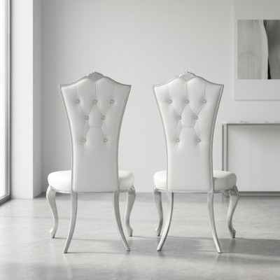 Chesterfield poltrona sedie complete 6x set posti tessuto.