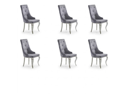 6 sedie Chesterfield di design Imbottite Sedie Tessuto Arredamento Nuovo