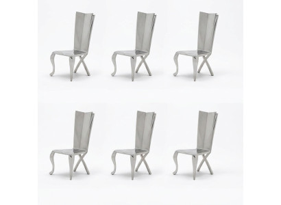 Design sedia set di 4 poltrone lusso tessuto nuovo sala da pranzo