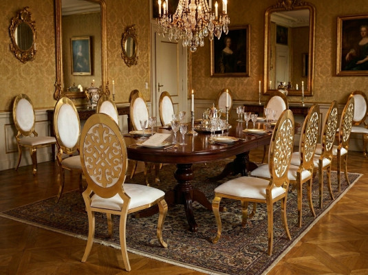 Sedia 6x Gruppo Sedie Poltrone Set di Sedie di Lusso Tessuto Nuovo Sala da Pranzo