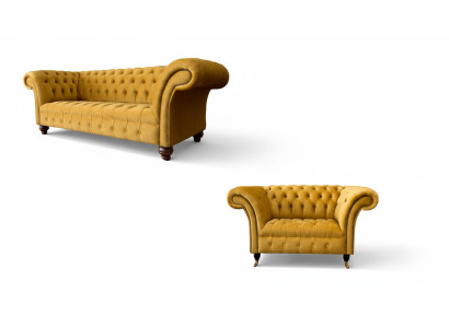 Chesterfield set divano 2+1 posti design moderno.