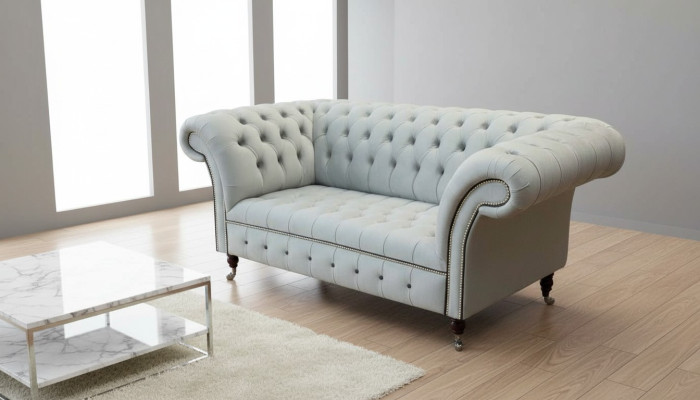 Divano Chesterfield 2 posti Divano imbottito Design divani di lusso Grigio