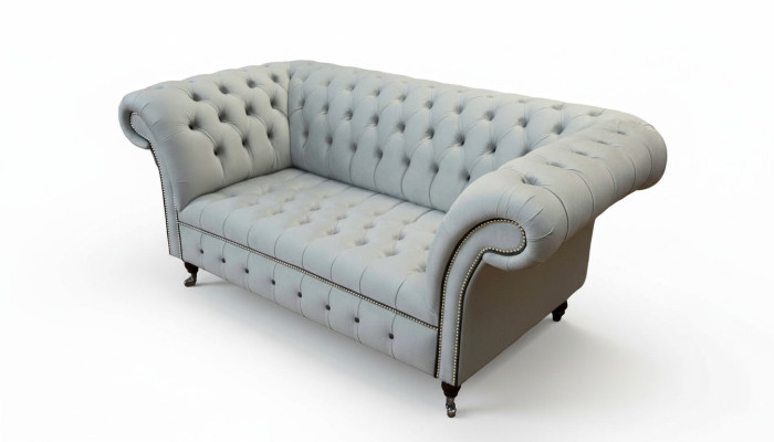 Divano Chesterfield 2 posti Divano imbottito Design divani di lusso Grigio
