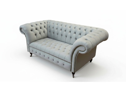 Divano Chesterfield 2 posti Divano imbottito Design divani di lusso Grigio