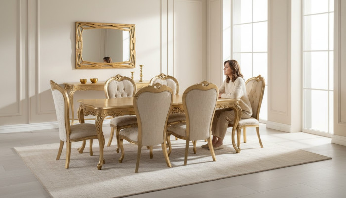 Tavolo 6 sedie Sala da pranzo Set completo di mobili 7 pezzi Nuovo Gruppo da pranzo