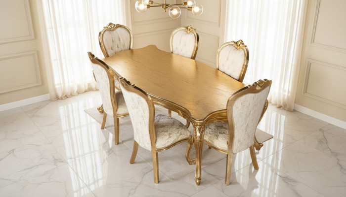 Tavolo 6 sedie Sala da pranzo Set completo di mobili 7 pezzi Nuovo Gruppo da pranzo