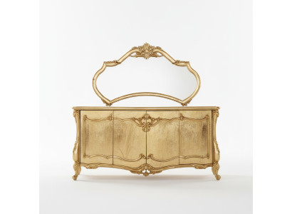 Tavolino specchio lusso mobile credenza set mobili cassettiere arredamento oro