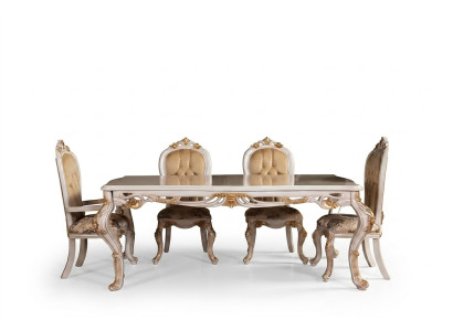 Set da pranzo per tavolo da pranzo con 4 sedie in legno, set da 5 pezzi