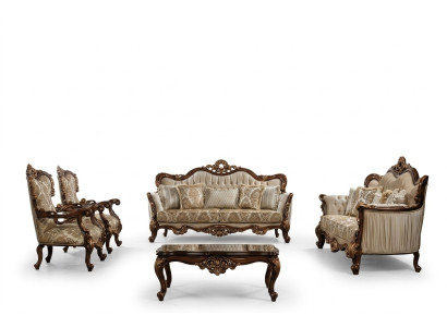 Set di divani Chesterfield con tavolino da salotto, divano e imbottitura, 5 pezzi.