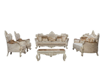 Set di divani in stile barocco rococò, 4 pezzi, con tavolino.