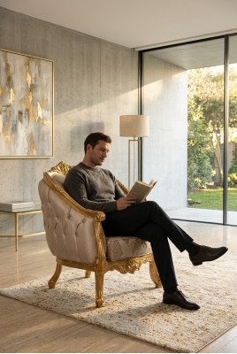 Chesterfield poltrona rotonda divano imbottito arredamento divano monoposto.