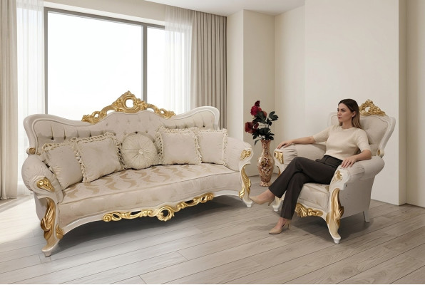 Classico divano soggiorno set di divani mobili arredamento 3+1 posti sofa