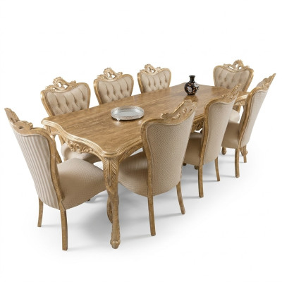 Set da pranzo tavolo con 8 sedie imbottite divano set