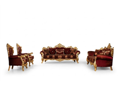 Divano Bordeaux Rote Set Divani Oro Mobili Classici Tavolo 5 pezzi.