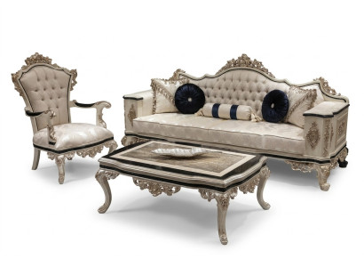Set da salotto di lusso con divano 3+1 completa di tavolino - divano, divano letto