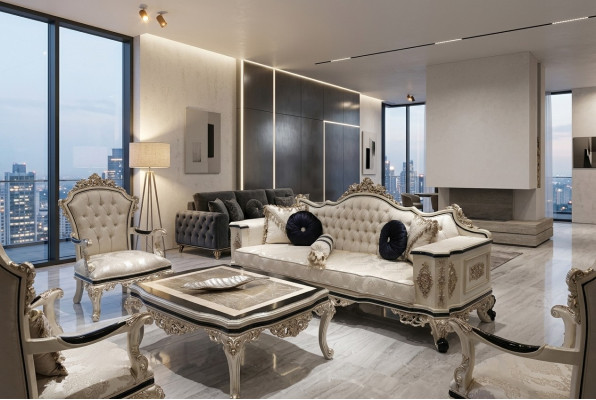 Divano Chesterfield 3 posti in pelle imbottita bianca nuovo