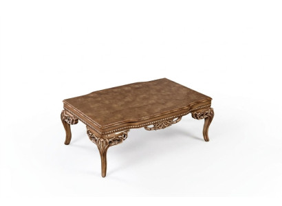 Per il soggiorno, un tavolino in stile Art Deco in legno di colore chiaro con nuove gambe intagliate.