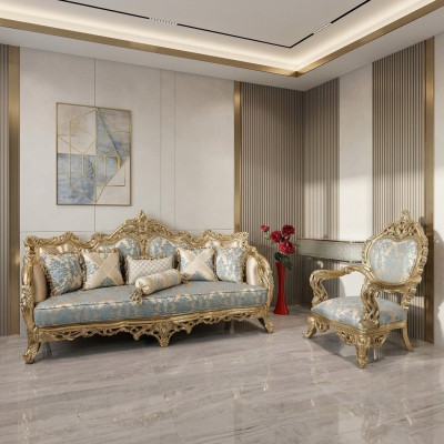 Mobili di lusso divano 2 pezzi Set di divani classici Garniture di mobili
