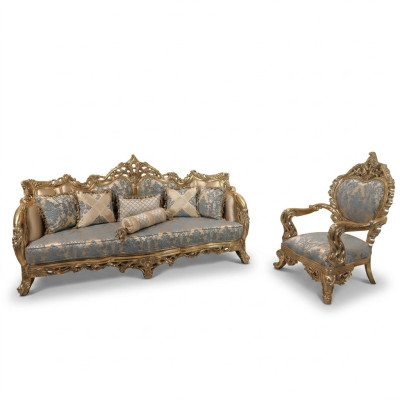 Mobili di lusso divano 2 pezzi Set di divani classici Garniture di mobili