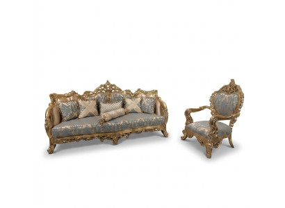 Mobili di lusso divano 2 pezzi Set di divani classici Garniture di mobili