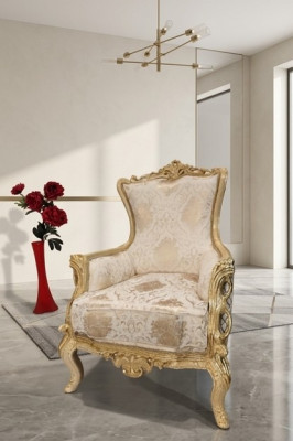 Poltrona classica a trono in velluto Chesterfield stile barocco.