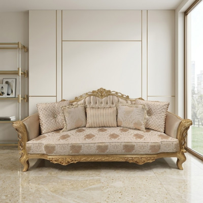 Divano Chesterfield Barocco, divano in legno velluto a tre posti, divani classici arredamento.