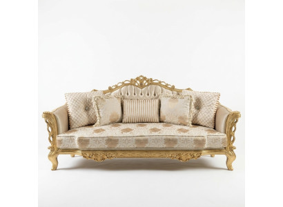 Divano Chesterfield Barocco, divano in legno velluto a tre posti, divani classici arredamento.