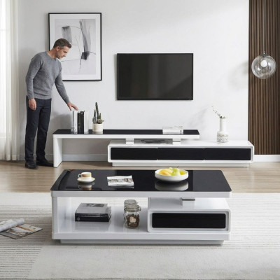 Mobile contenitore moderno in bianco e nero design - Lussuoso mobile TV.   Mobile contenitore moderno in design bianco e nero - Lussuoso mobile TV.