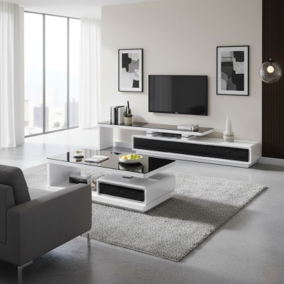 Mobile contenitore moderno in bianco e nero design - Lussuoso mobile TV.   Mobile contenitore moderno in design bianco e nero - Lussuoso mobile TV.