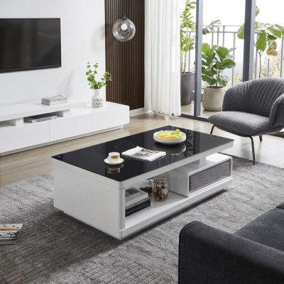 Tavolino da salotto di lusso Tavolino portaoggetti Tavolino d'appoggio Tavolino in vetro Arredamento moderno Design