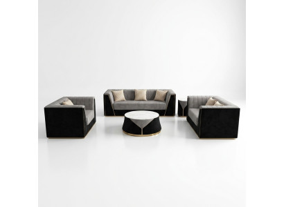 Set di divani Medusa 4 pezzi. Set di mobili da soggiorno completo con tavolino.