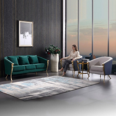 Set di divani di lusso 3+1+1 posti Verde Arredamento moderno del soggiorno