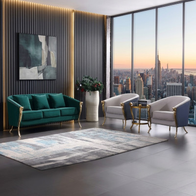 Set di divani di lusso 3+1+1 posti Verde Arredamento moderno del soggiorno