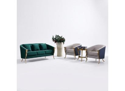 Set di divani di lusso 3+1+1 posti Verde Arredamento moderno del soggiorno