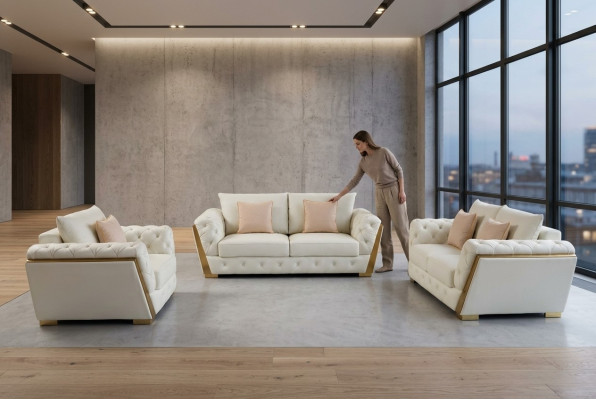 Divano Divano Set di mobili 3 pezzi. Set Divano Arredamento Divani