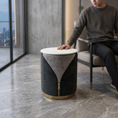 Tavolino da caffè moderno Tavolo rotondo Tavolino da salotto Tavolo d'appoggio Mobili di lusso