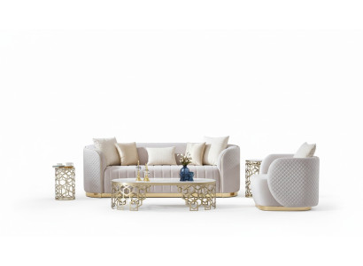 Divano di lusso 3 posti + 1 poltrona Chesterfield 2 pezzi.
