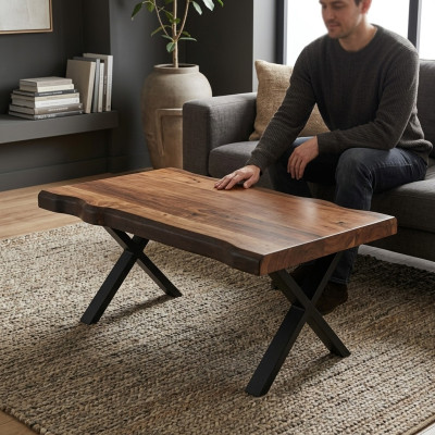 Tavolino in legno con gambe nere per il tuo soggiorno Modello originale di design