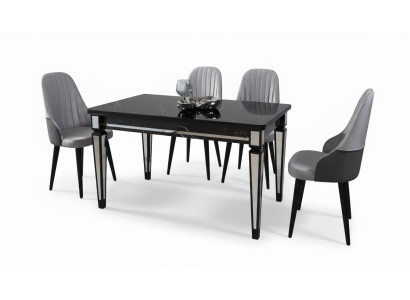 Tavolo Tavolo da pranzo Mobili Set da pranzo Set da pranzo Gruppo da pranzo Tavolo 4x Sedie 5 pezzi.