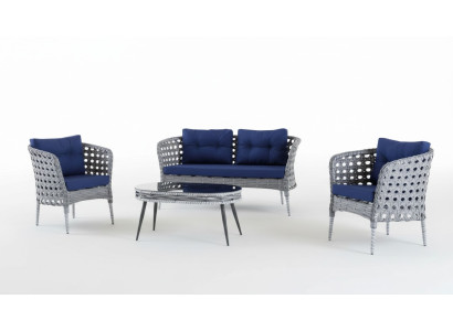 Mobili da giardino Sedie Divano Set di divani per terrazza Tavolo Divano Couch 4 pezzi. Set
