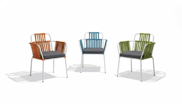 Mobili da sala da pranzo moderni Terrazza 4 sedie Mobili in acciaio inossidabile