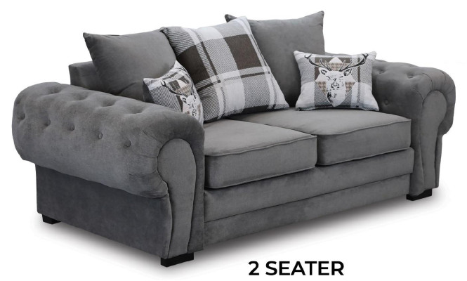 Divano Chesterfield grigio in tessuto per mobili imbottiti design divani tessili